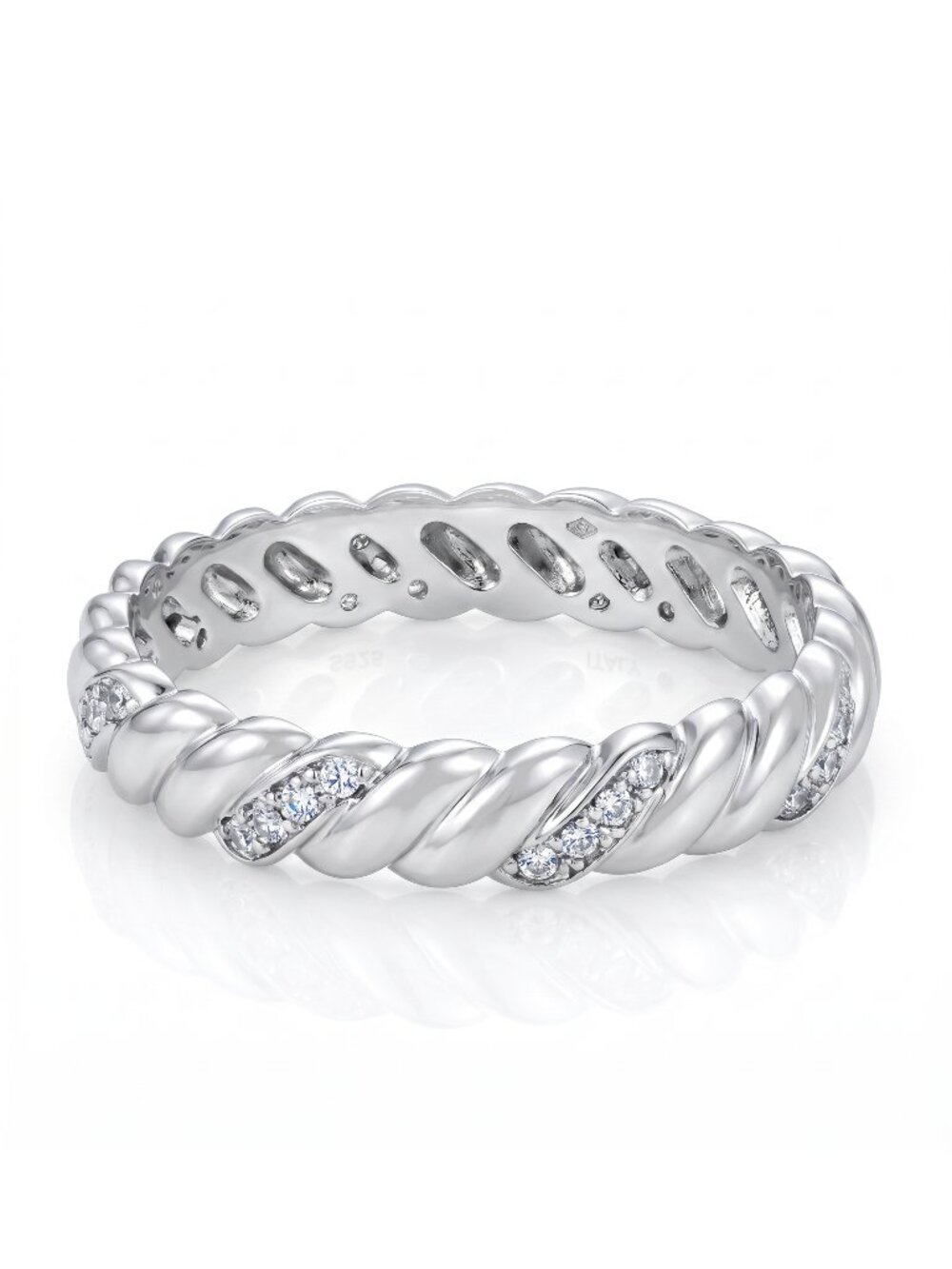 Croissant Twist Rope Band Stackable Ring, Charmed Aroma